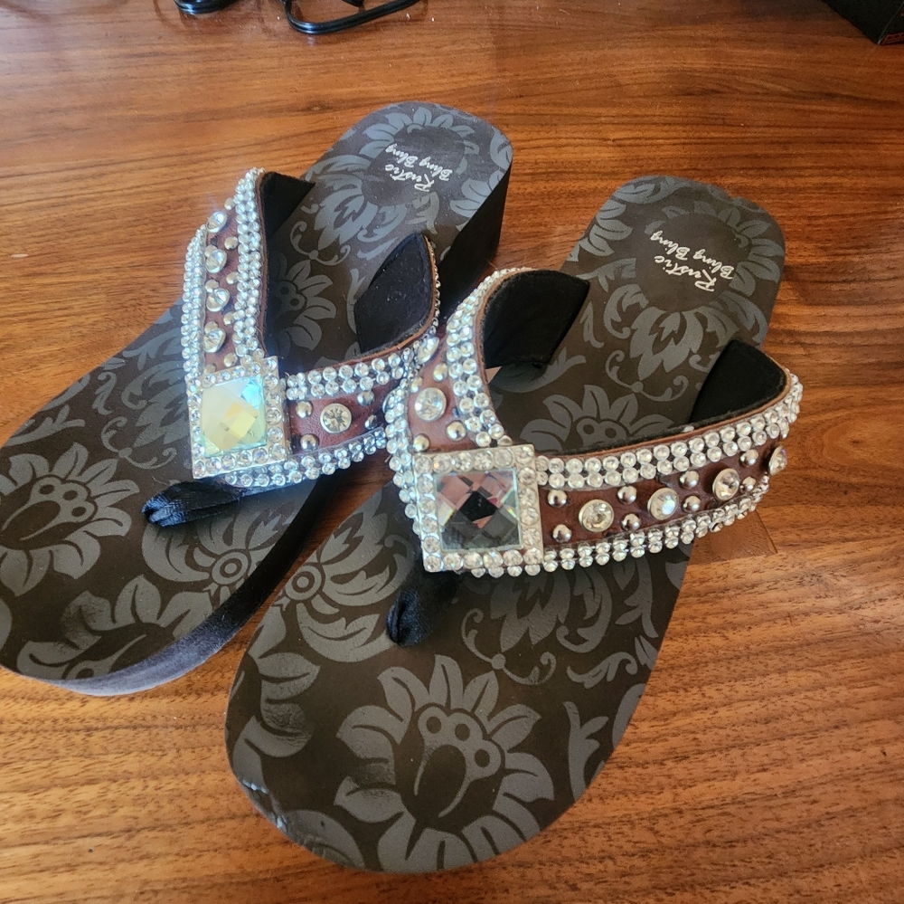 Blingy flip flops